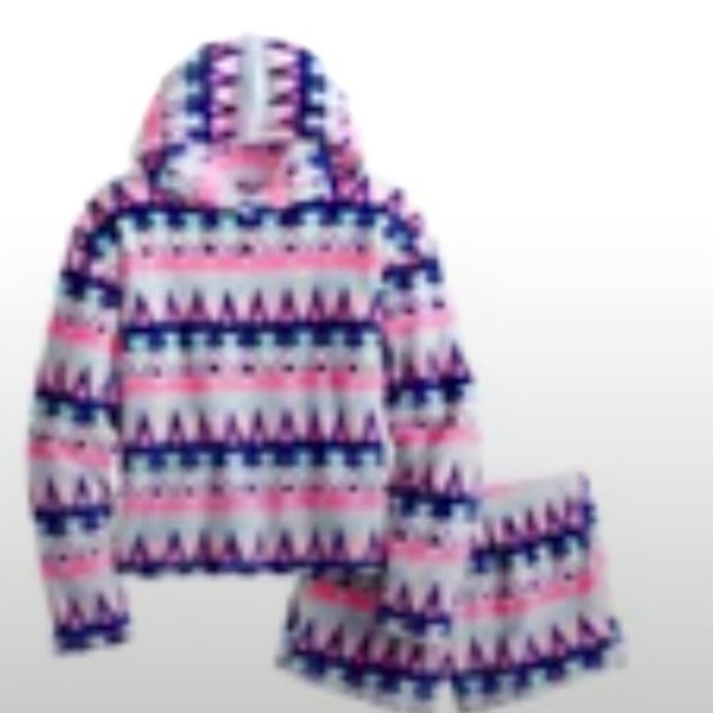 NWT Girls SO Hoodie & Shorts Pajama Set/ Fairsile/pink marble 12 plus